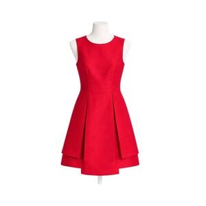 Finders Keepers Red Sleeveless Fit and Flare Pleated Mini Dress XS FX160407D